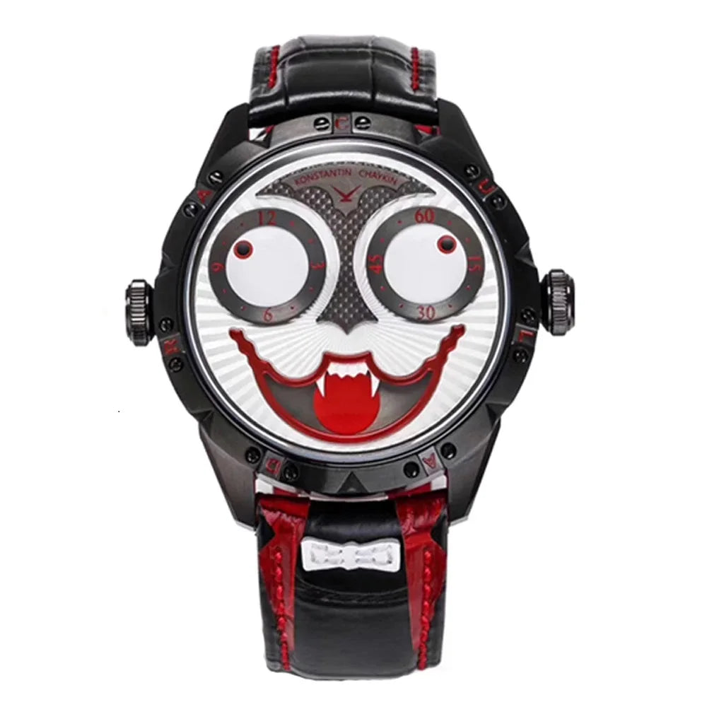 Joker Men's Automatic Moon Phase Diving Watch – Leather Strap