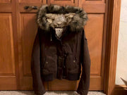 Women's Fleece-Lined Hooded Jacket – Vintage Winter Coat with Fur Collar