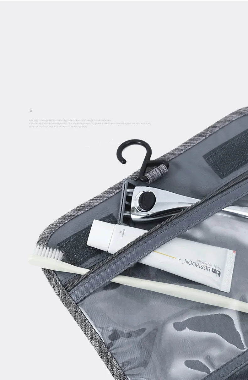 Hanging Travel Wash Bag – Waterproof Toiletries Organiser, Oxford Fabric