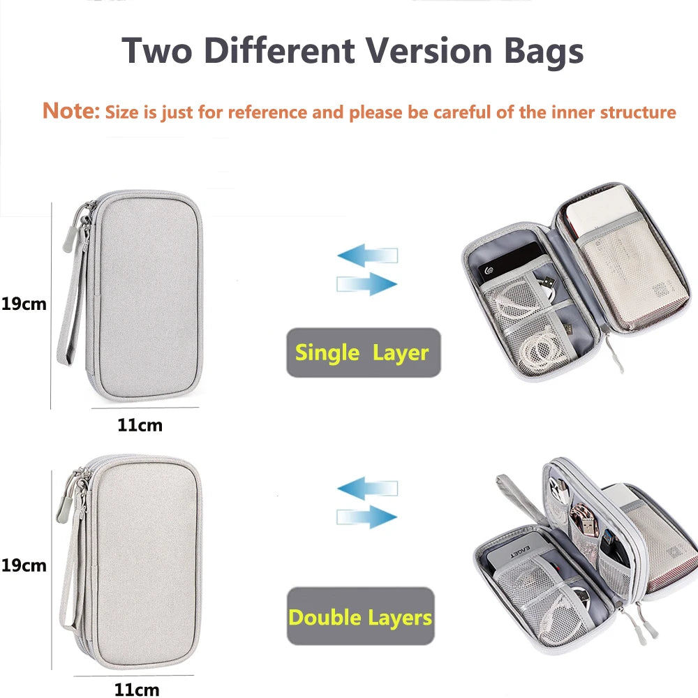 Waterproof Cable Organiser Bag – Travel Case for Chargers & Cords