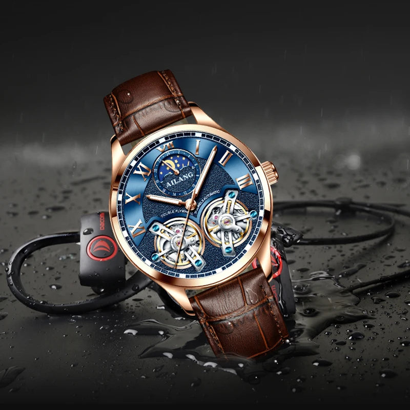 AILANG Men's Automatic Tourbillon Skeleton Watch – Leather Strap