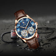 AILANG Men's Automatic Tourbillon Skeleton Watch – Leather Strap