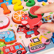 7-in-1 Wooden Learning Board & Magnetic Fishing Game