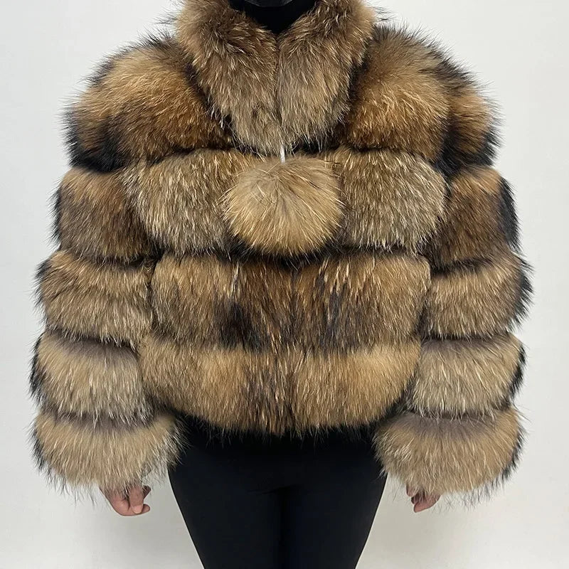 MAOMAOKONG Women's Real Fox Fur Coat – Luxury Winter Jacket