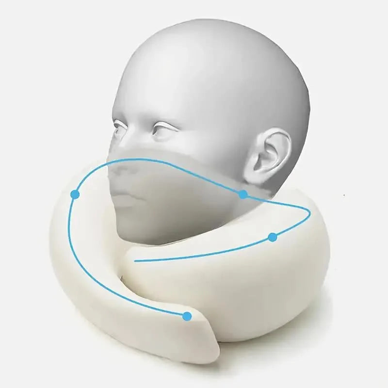 Memory Foam Travel Neck Pillow – U-Shaped, Adjustable & Portable