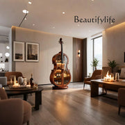 Cello Wine Cabinet — Black Walnut Display Cabinet with Glass Doors