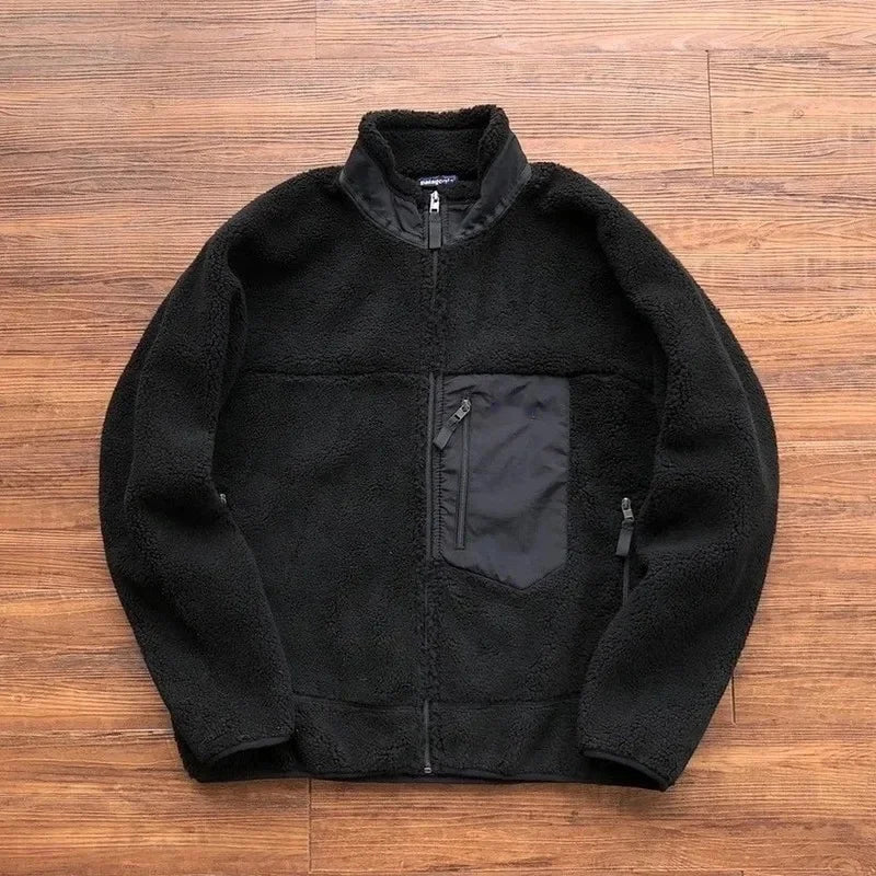 Motorcycle Outdoor Fleece Jacket For Men/Women Double Sided Fleece Thickened Plush Rider Cycling Suit Lamb Wool Windproof Jacket