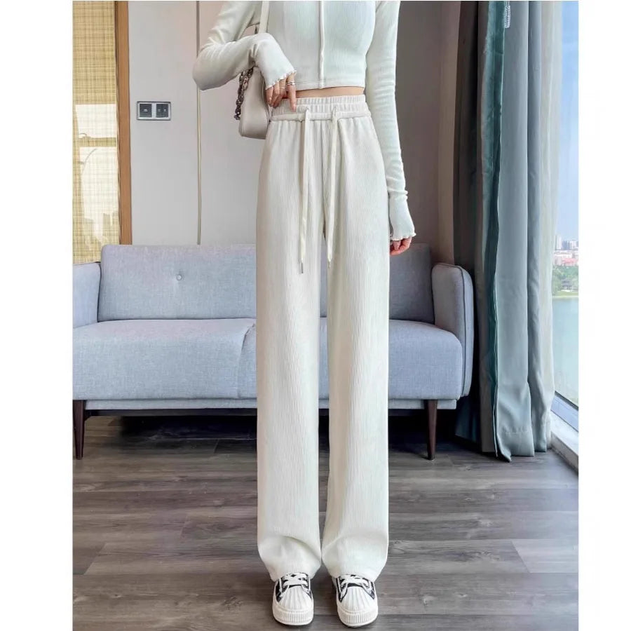 Women's Wide Leg Trousers – High Waist Straight Cut Casual Pants