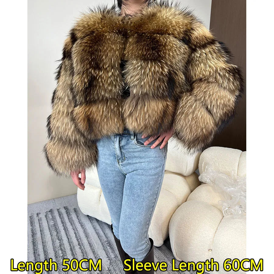 MAOMAOKONG Women's Real Fox Fur Coat – Luxury Winter Jacket