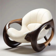 Black Walnut Lounge Chair — Solid Wood Lazy Armchair, 800 x 1000 x 800mm