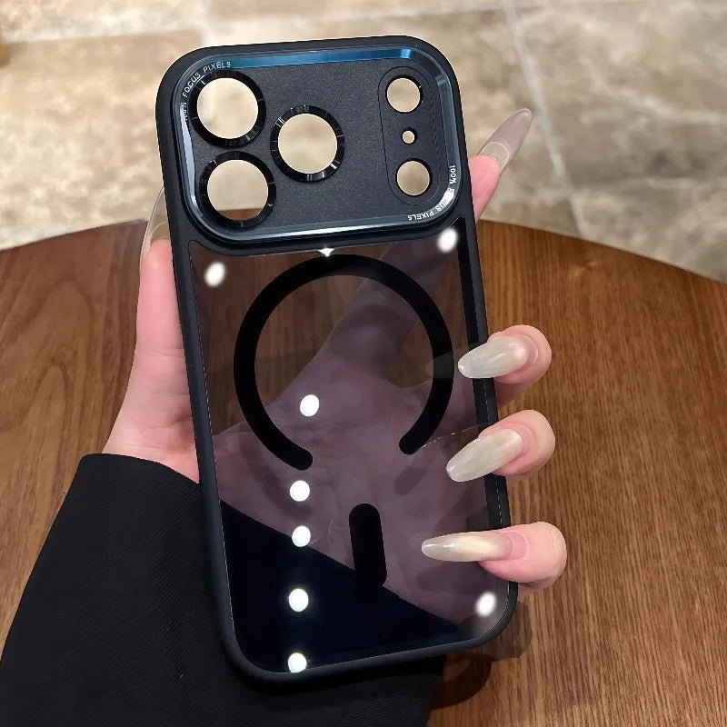 for Magsafe Magnetic Phone Case for iPhone 17 16 15 14 12 13 11 Pro Max Plus Air Transparent Bumper Hard Luxury Clear Cover