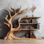 Natural Trunk Display Cabinet — Chinese-Style Wood Showcase Stand