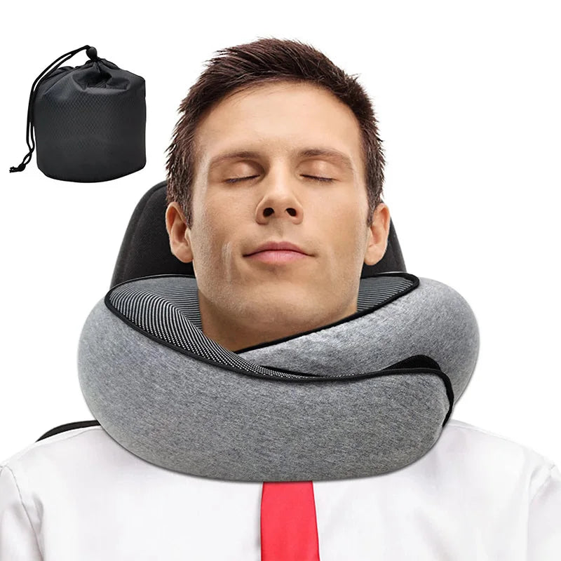 Memory Foam Travel Neck Pillow – U-Shaped, Adjustable & Portable