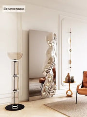 Stainless Steel Mirror Wall Panel — Art Deco Statement Decor, 3 Sizes