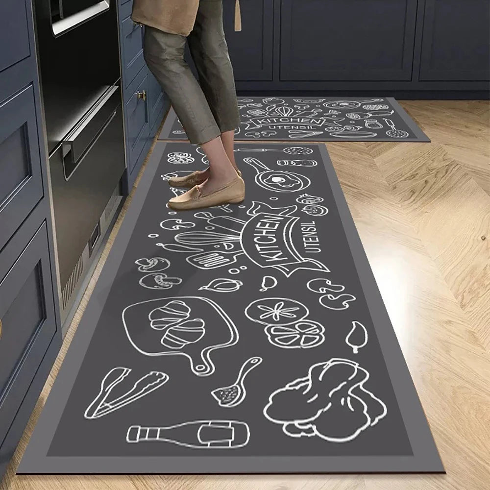Non-Slip Velvet Kitchen Runner Mat – Absorbent Long Floor Rug