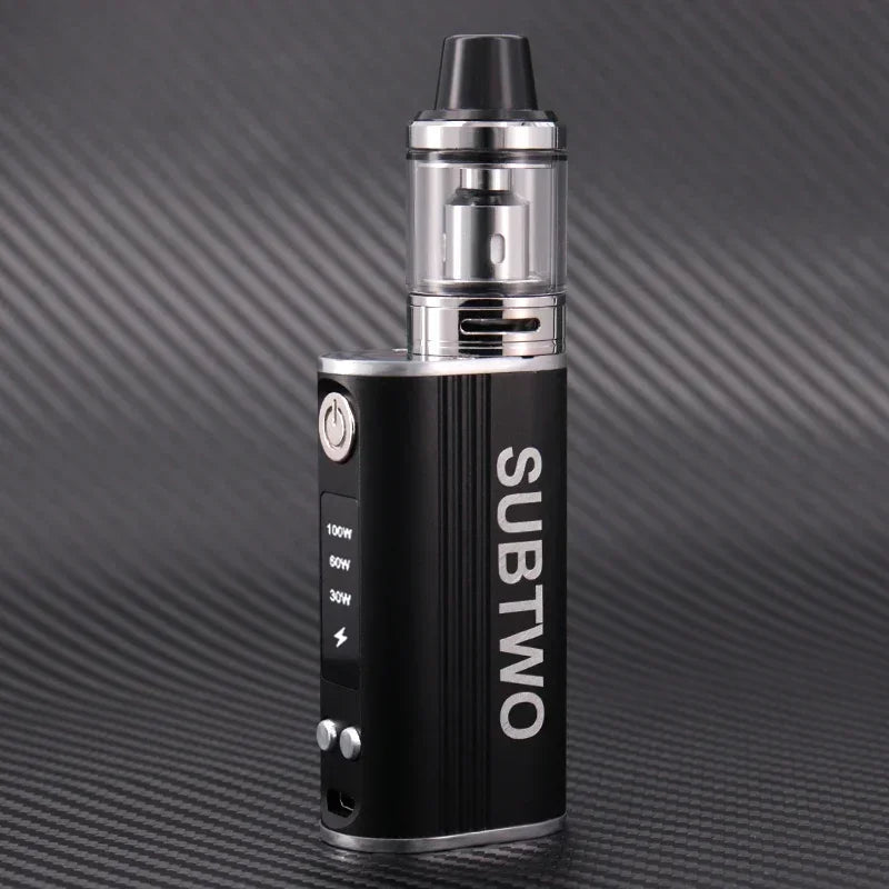 SUBTWO 100W Vape Box Mod E Cigarettes Kit 30W/60W/100W Power Adjust Battery with 0.3ohm 2.5ml Bottom Atomizer Vaper Smoke Pen