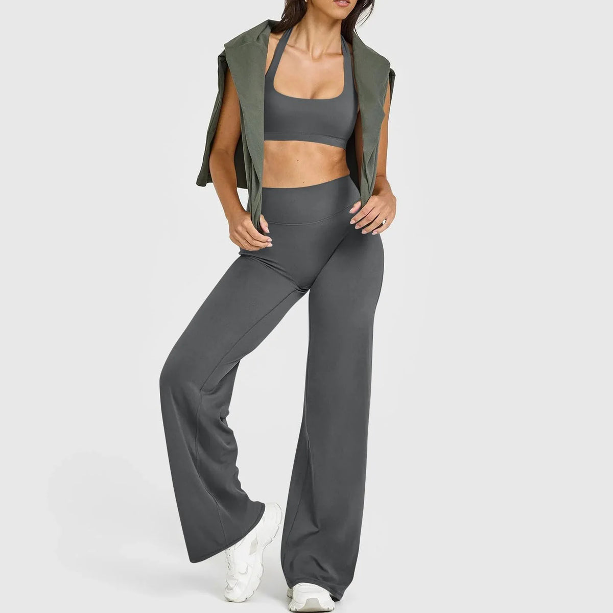 Women's High-Waist Wide-Leg Yoga Pants – Tummy Control Flare Leggings
