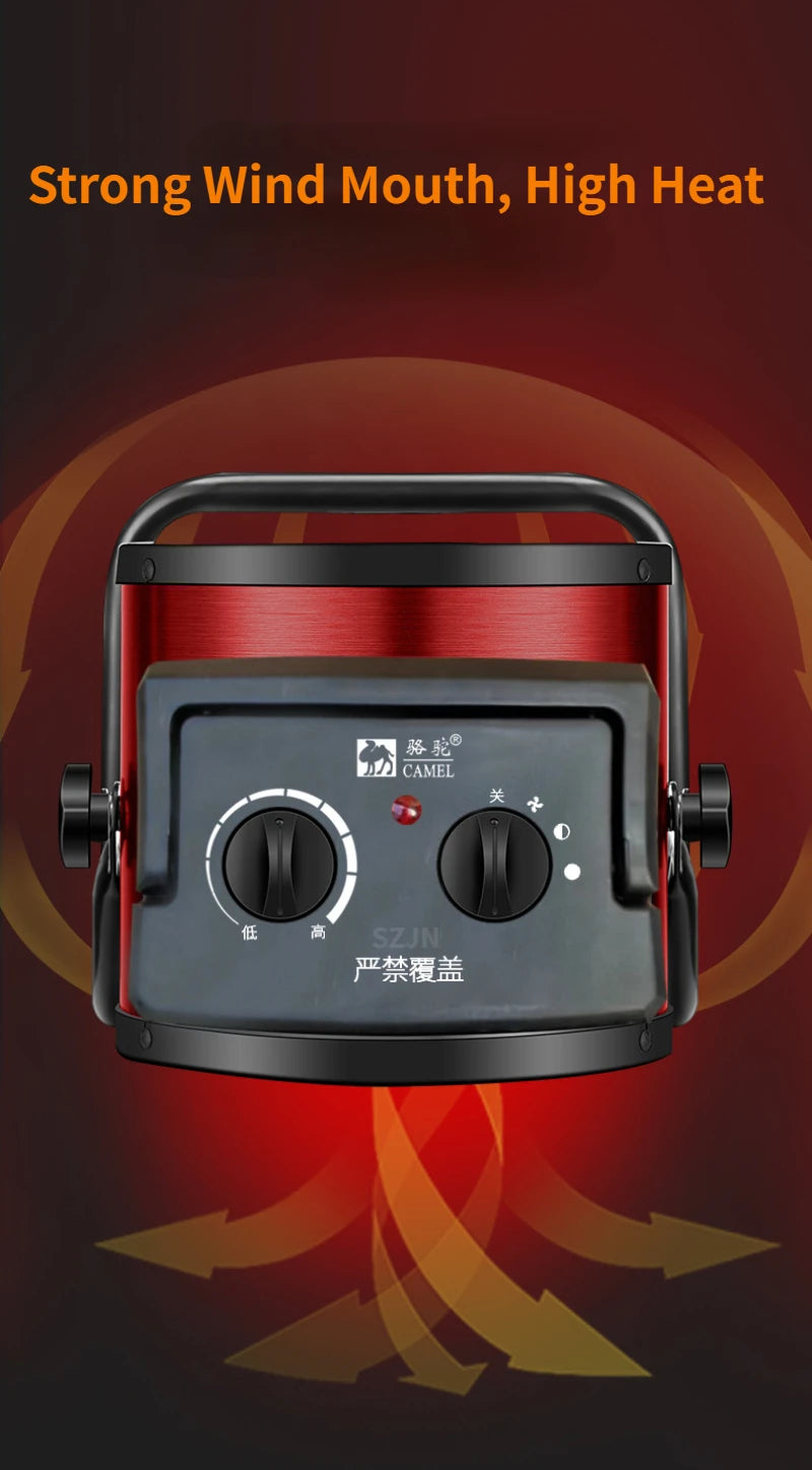 Portable Electric Fan Heater – Adjustable Thermostat, Fast Room Heat