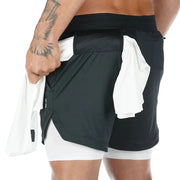 Men's Camo 2-in-1 Running Shorts – Quick-Dry Gym & Training Shorts