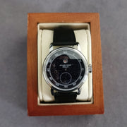 Jacques Genry Men's Automatic Jump Hour Watch – 38mm, Blue Sanded Dial