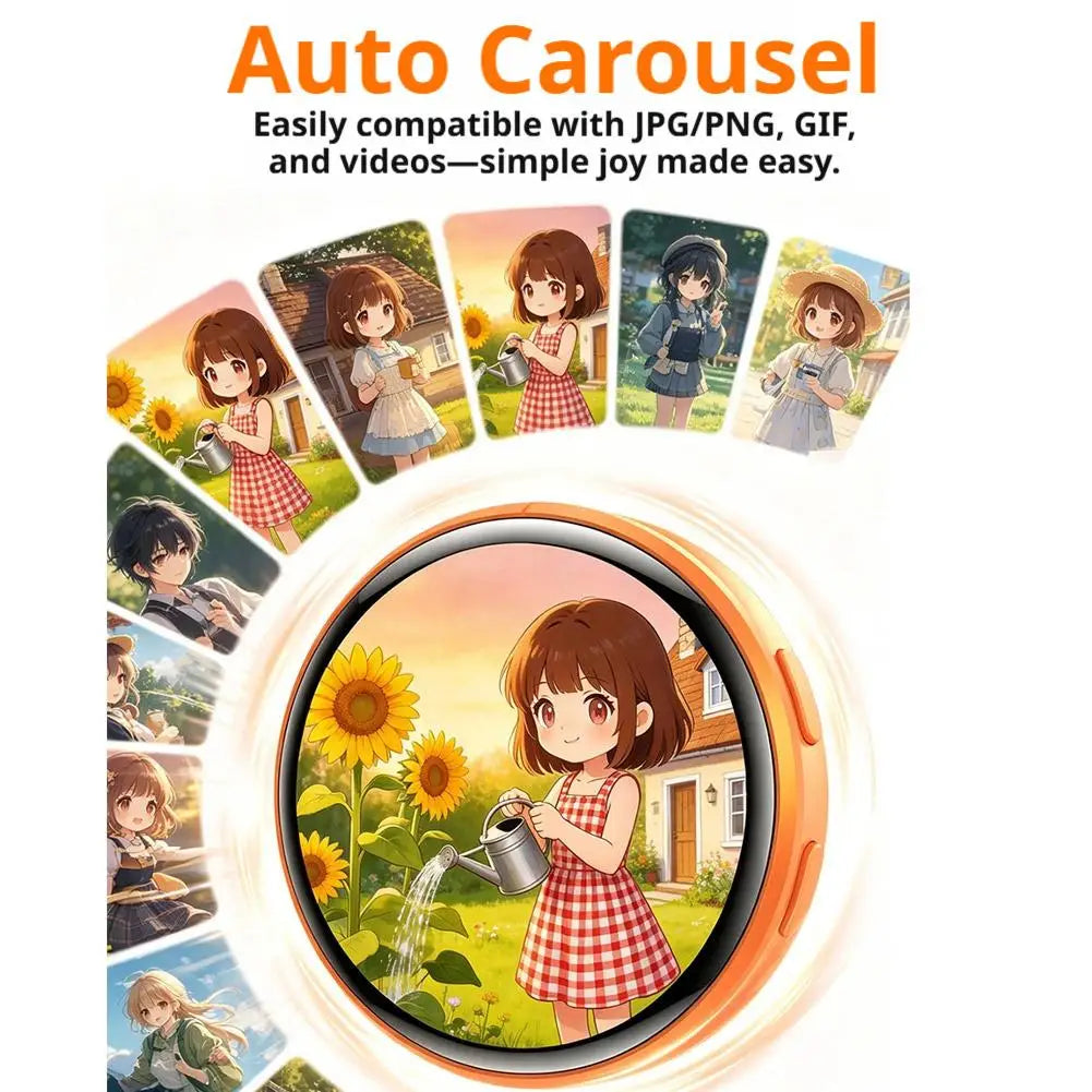 Anime Digital Badge – HD Touchscreen E-Pin with Photo & Video Display