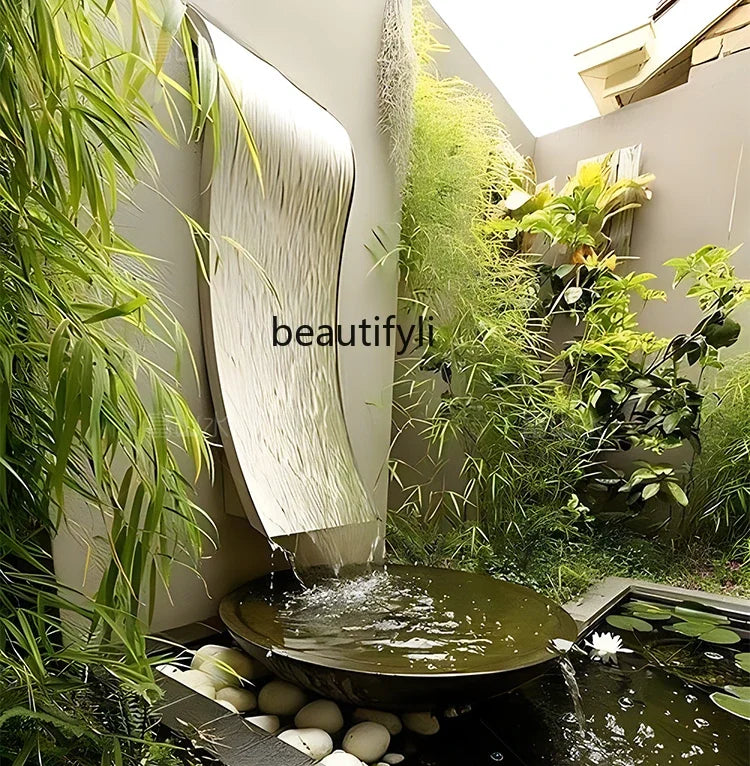 Japanese Zen Water Fountain — Courtyard & Hotel Landscape Feature