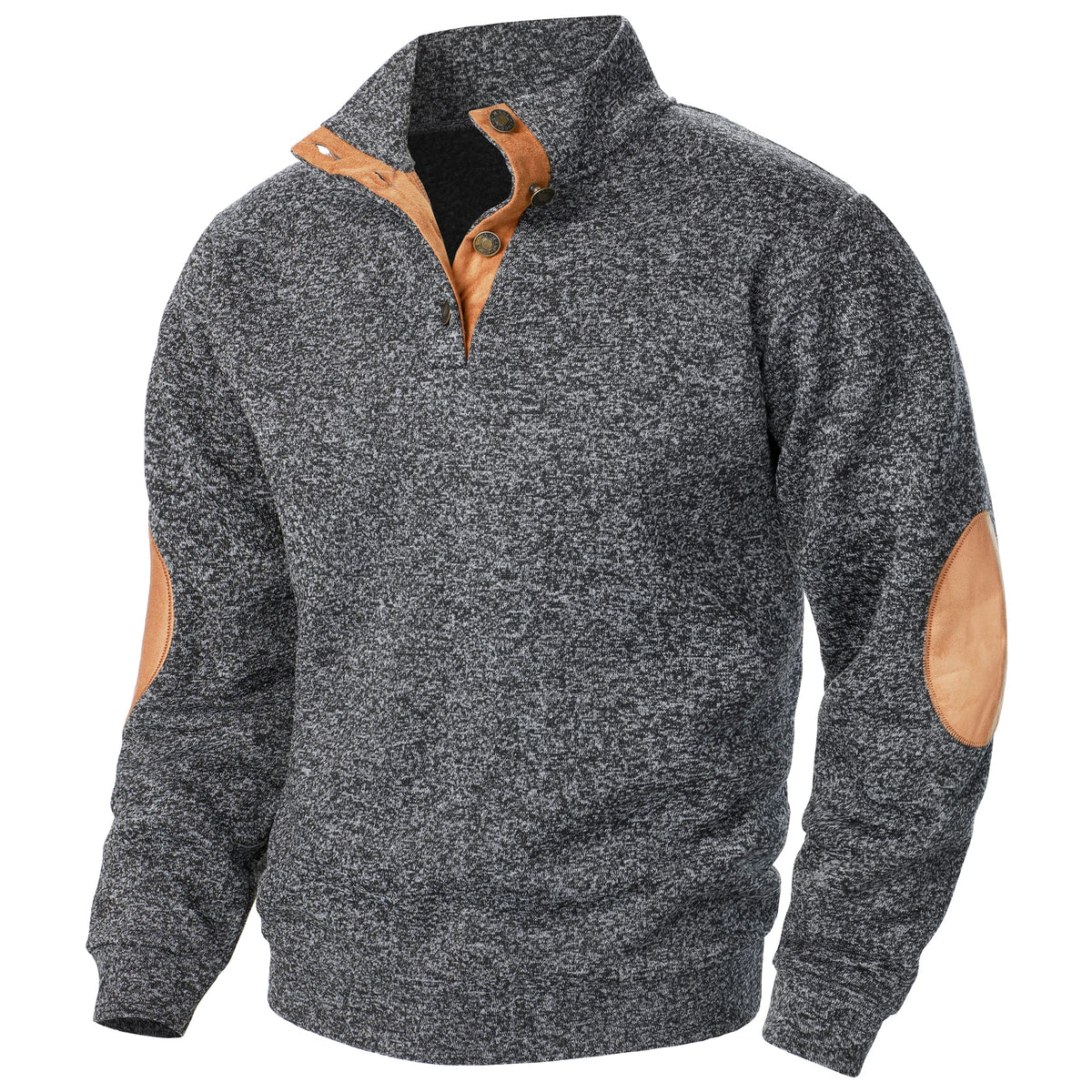 Men's Stand Collar Knitted Jumper – Long Sleeve Casual Winter Sweater