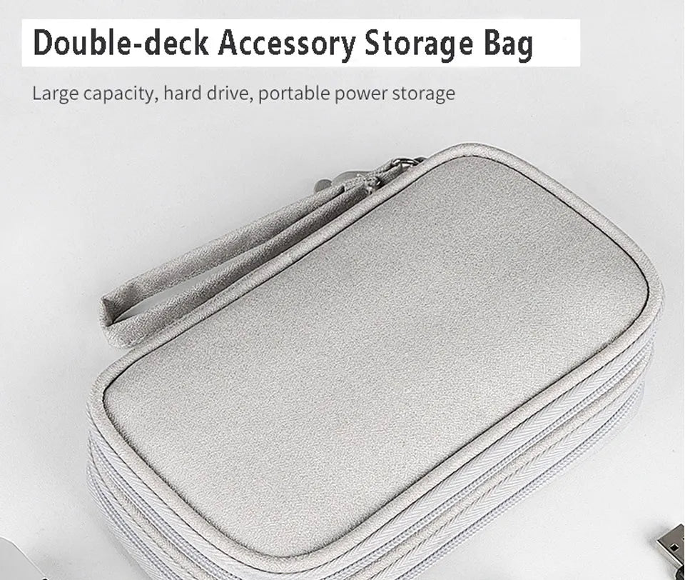 Waterproof Cable Organiser Bag – Travel Case for Chargers & Cords