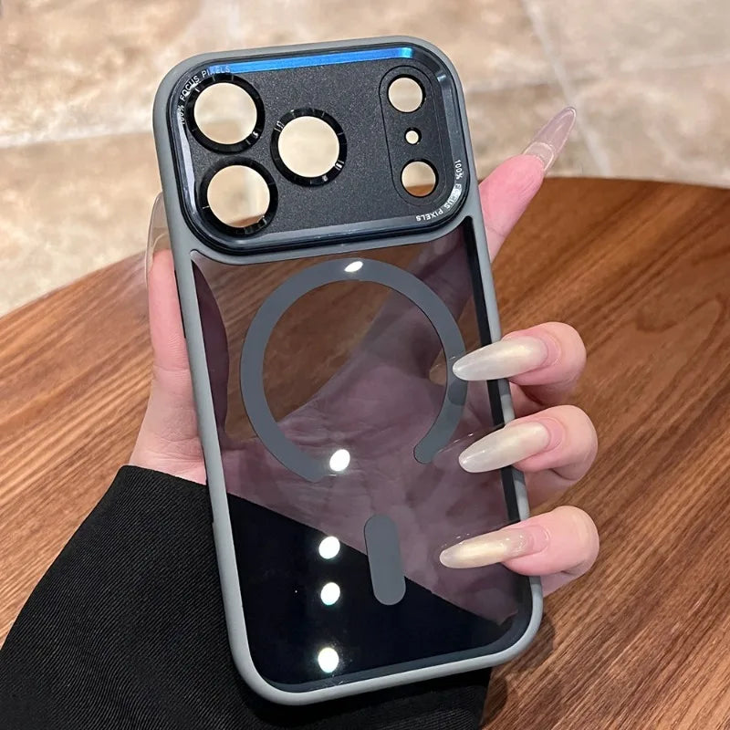 for Magsafe Magnetic Phone Case for iPhone 17 16 15 14 12 13 11 Pro Max Plus Air Transparent Bumper Hard Luxury Clear Cover