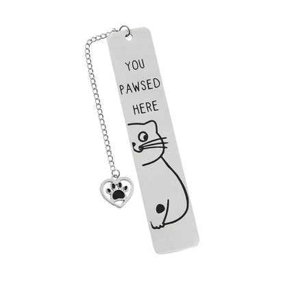 Cartoon cat metal bookmark, cute metal bookmarks with tassel, reading office supplies for cat-loving book lovers