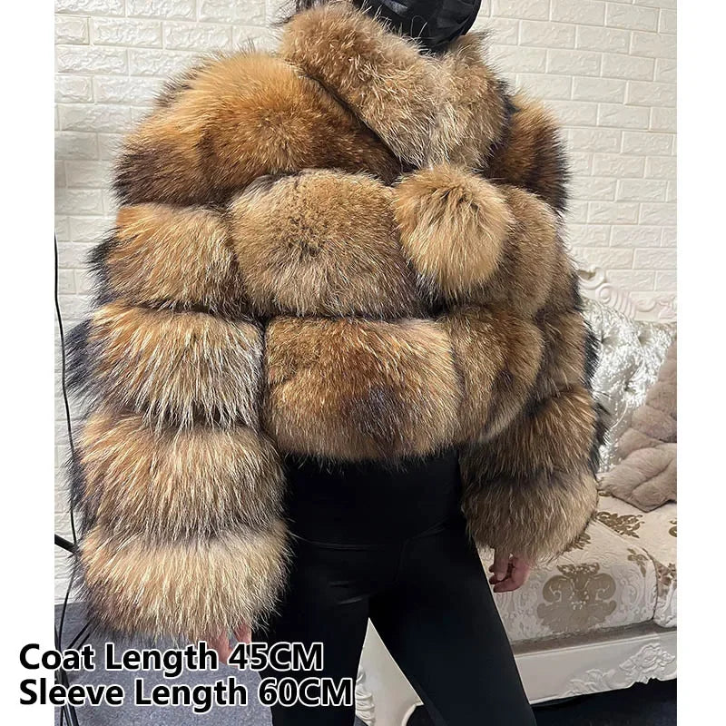 MAOMAOKONG Women's Real Fox Fur Coat – Luxury Winter Jacket