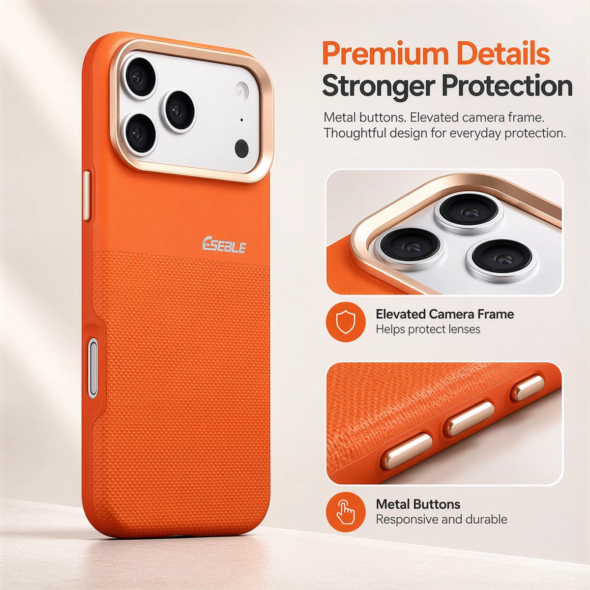 ESEBLE Woven Faux-Leather Magnetic Phone Case