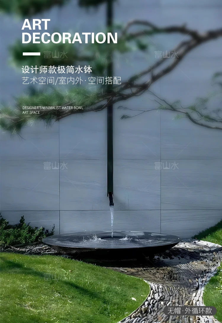 Japanese Zen Water Fountain — Courtyard & Hotel Landscape Feature