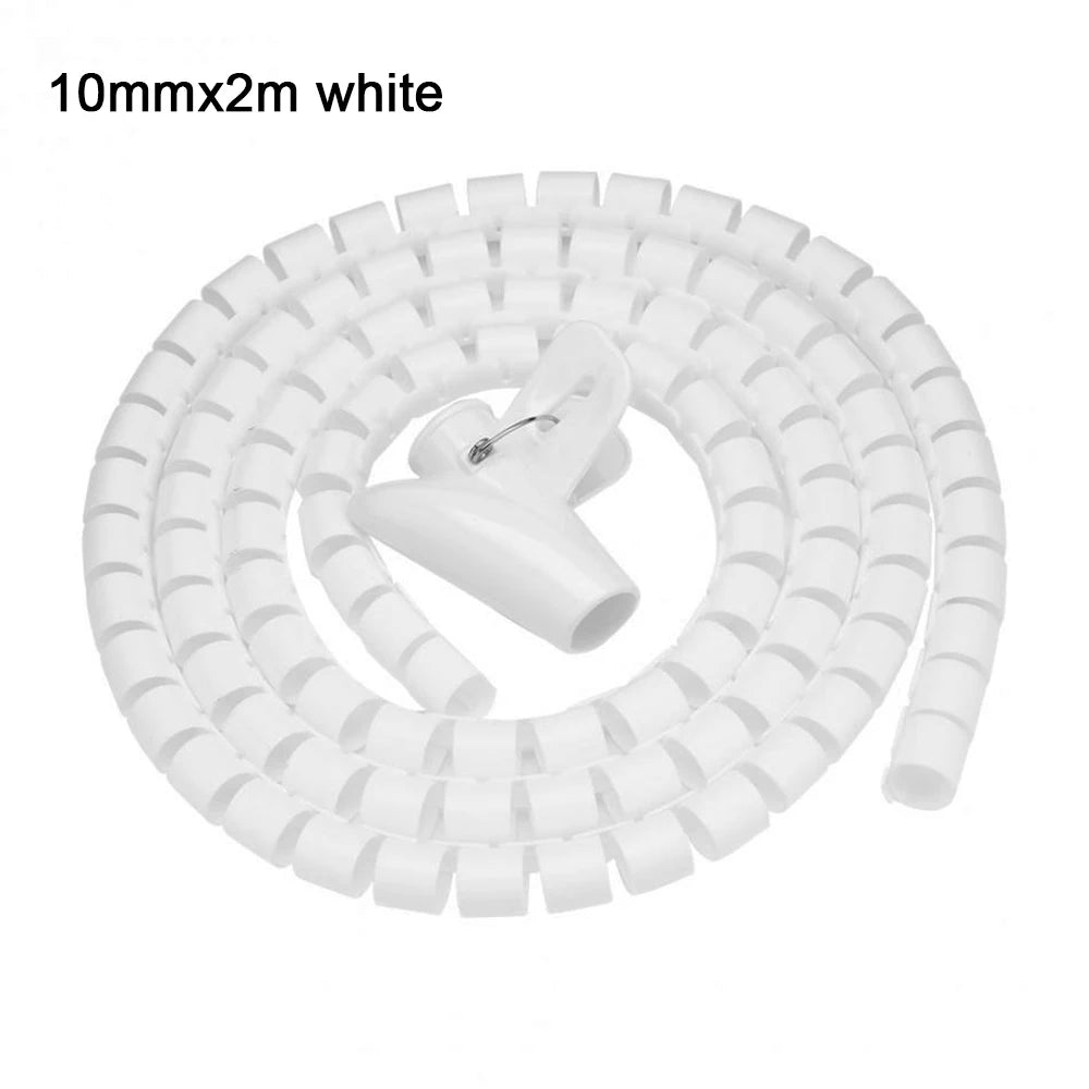 1.5/2m 10/16 mm Flexible Spiral Cable Organizer Storage Pipe Cord Protector Management Cable Winder Desk Tidy Cable Accessories