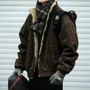 Men's Vintage Polar Wool Winter Jacket – Thick Warm Zip-Up Coat