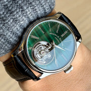 Merkur Men's Tourbillon Watch – Natural Malachite Stone Dial, Sapphire