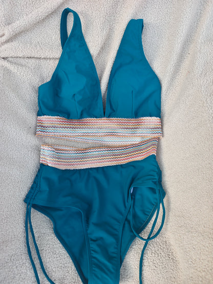 2024 Solid Color Drawstring Bikini Set Fashion High Waist Separate Patchwork Swimwear Drawstring Women Swimsuit Women