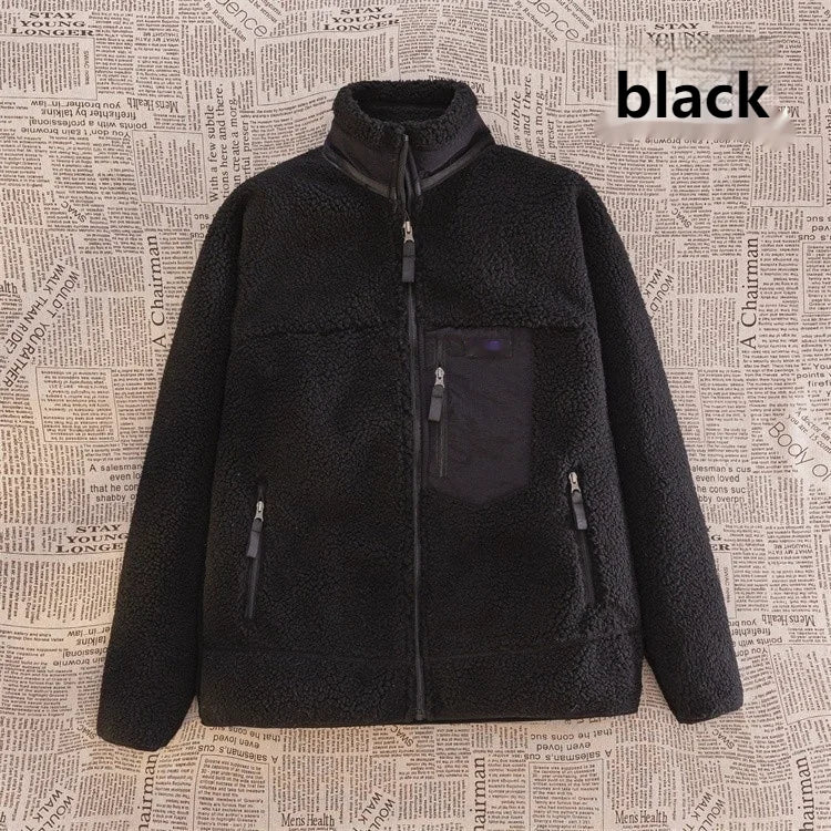 Motorcycle Outdoor Fleece Jacket For Men/Women Double Sided Fleece Thickened Plush Rider Cycling Suit Lamb Wool Windproof Jacket