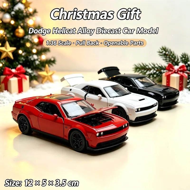 Hellcat 1:36 Diecast Model Car – Pull-Back Toy with Opening Doors
