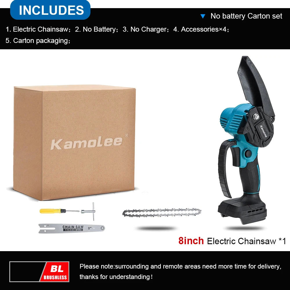 Kamolee 24V Brushless Mini Chainsaw – Cordless Wood Pruning Saw