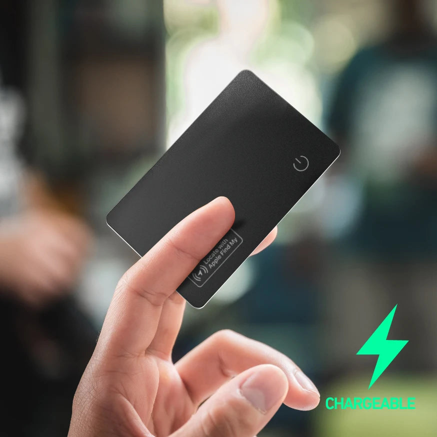 Rechargeable Wallet Tracker Card for Apple Find My