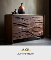 Black Walnut Entrance Cabinet — Nordic Retro Designer Hallway Console