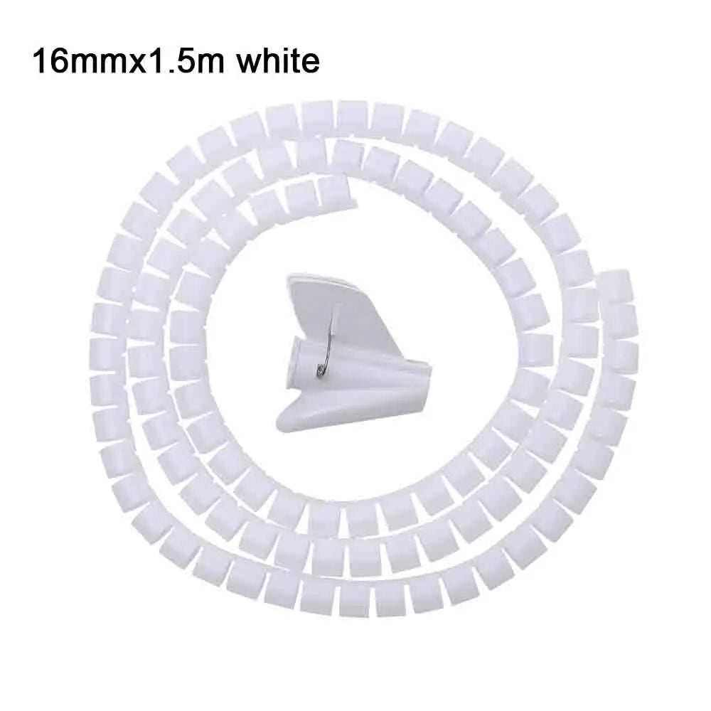 1.5/2m 10/16 mm Flexible Spiral Cable Organizer Storage Pipe Cord Protector Management Cable Winder Desk Tidy Cable Accessories