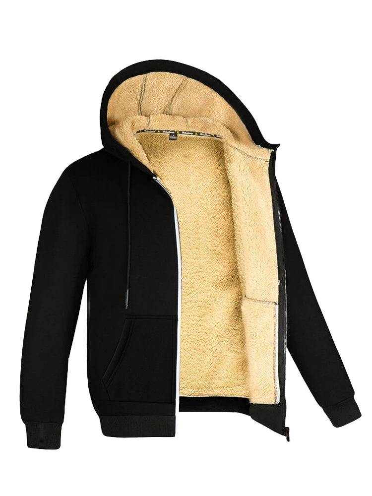 Men's Vintage Polar Wool Winter Jacket – Thick Warm Zip-Up Coat