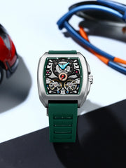 AILANG Men's Double Tourbillon Automatic Watch – Silicone Strap, Luminous