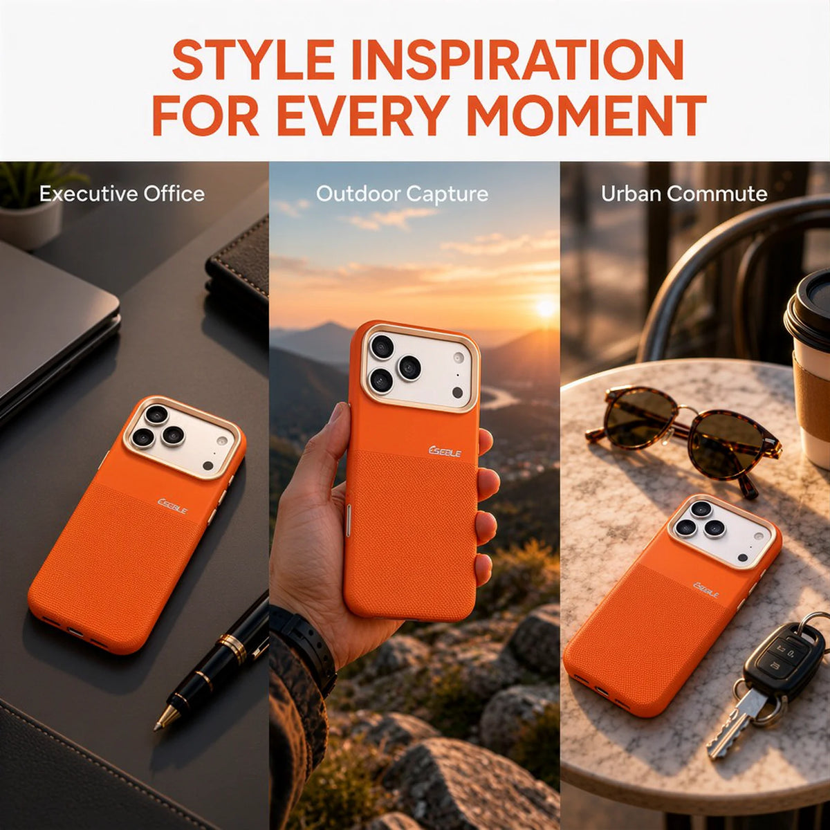 ESEBLE Woven Faux-Leather Magnetic Phone Case