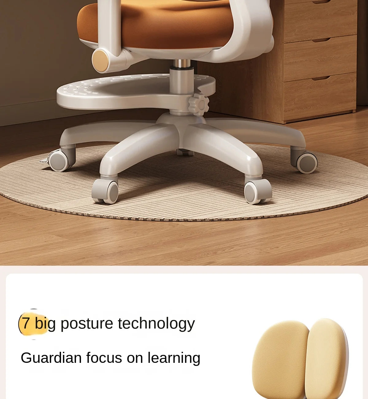 Children's Study Chair to Correct Sitting Posture of Primary School Students can Lift the Seat HomeBackrest Desk Writing Chair