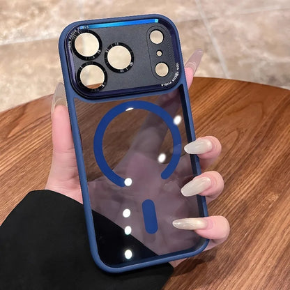for Magsafe Magnetic Phone Case for iPhone 17 16 15 14 12 13 11 Pro Max Plus Air Transparent Bumper Hard Luxury Clear Cover