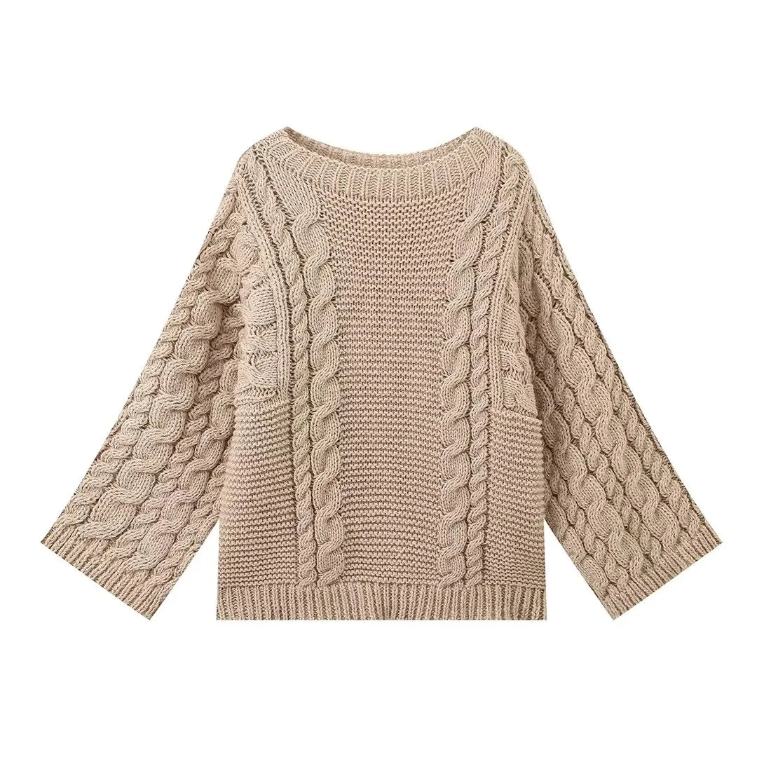 Yaminiya Women's Oversized Turtleneck Jumper – Cosy Knit Sweater