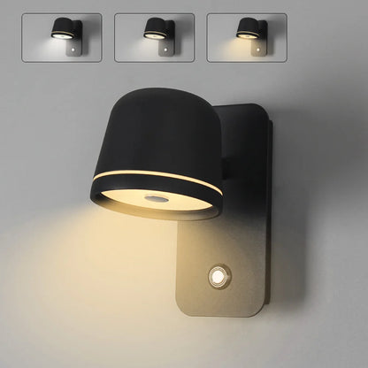 Aisilan LED Dimmable Wall Lamp with touch Switch Adjust Brightness and 3-CCT Rotation Wall reading Sconce for Bedside bedroom